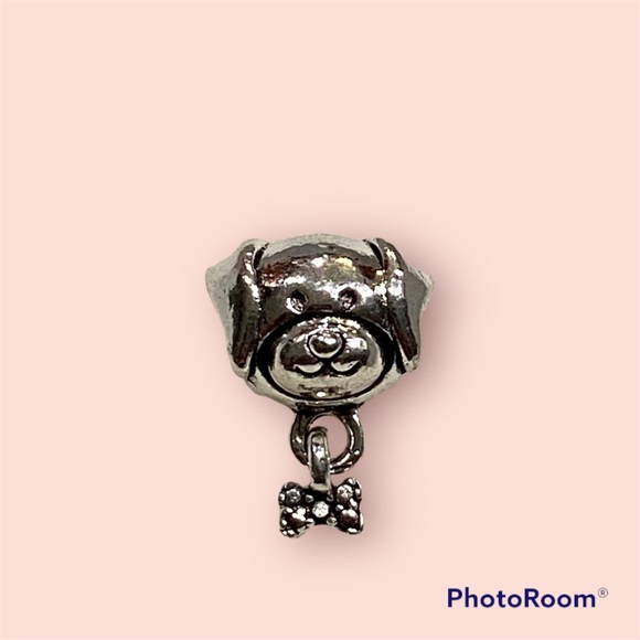 NEW•Silver925 Puppy DIY charm w/Bow tie dangle - Picture 3 of 7